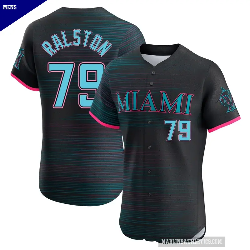 Men's No.79 Jack Ralston Miami Marlins Black Elite 2025 City Connect Jersey