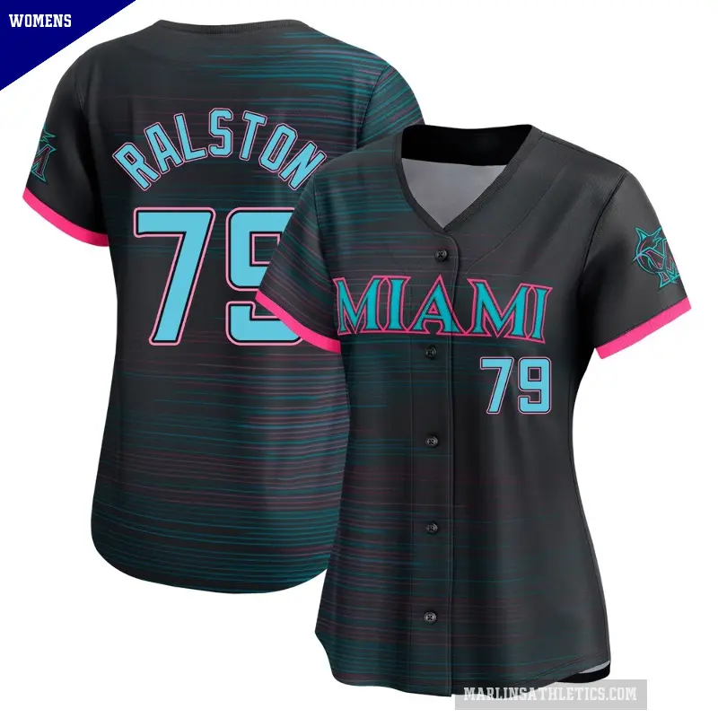 Women's No.79 Jack Ralston Miami Marlins Black Limited 2025 City Connect Jersey