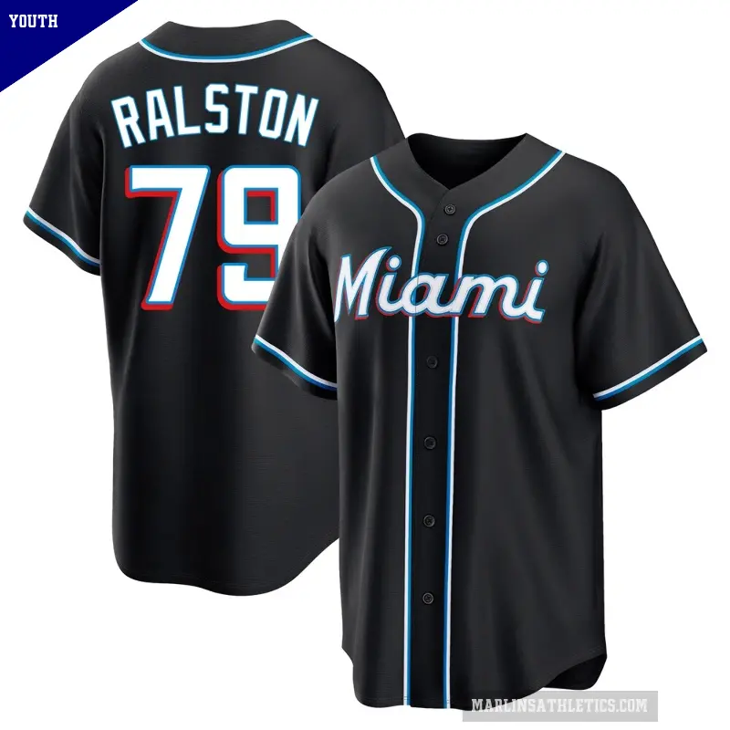 Youth No.79 Jack Ralston Miami Marlins Black Replica Fashion Out Jersey