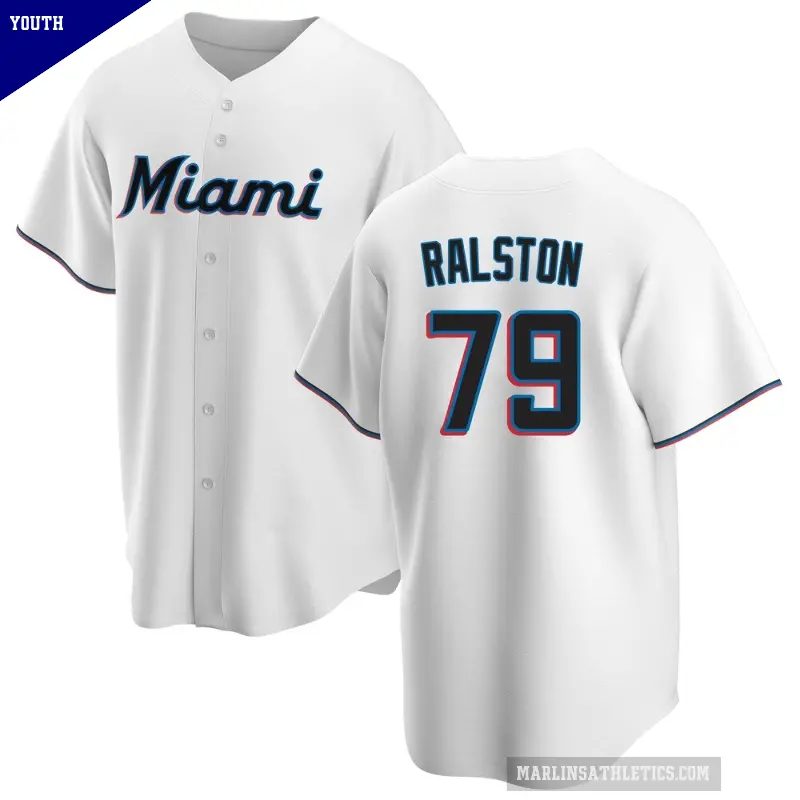 Youth No.79 Jack Ralston Miami Marlins White Replica Home Jersey