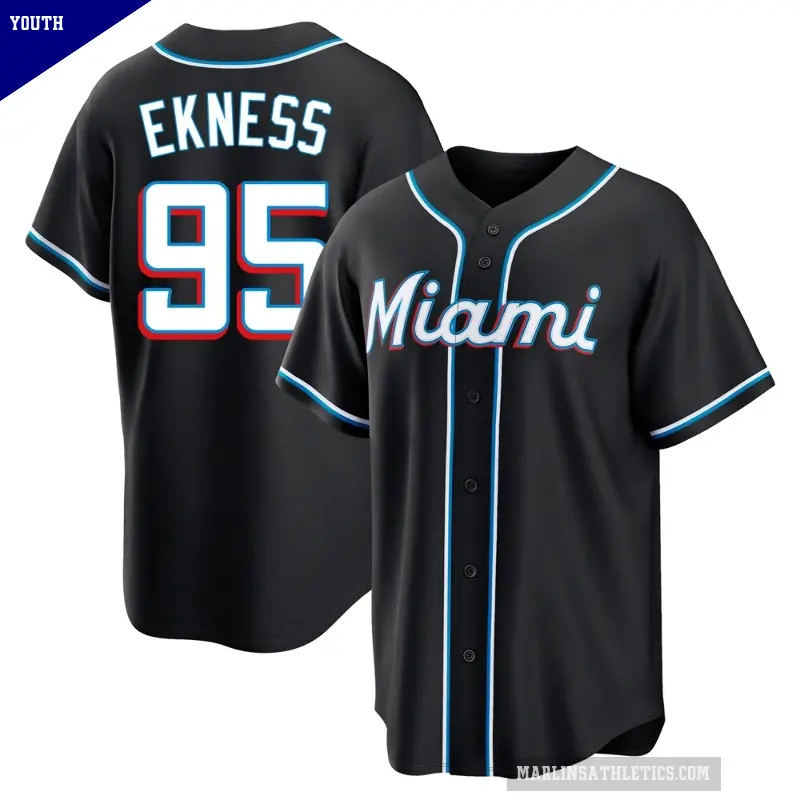 Youth No.95 Josh Ekness Miami Marlins Black Replica Fashion Out Jersey