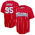 Youth No.95 Josh Ekness Miami Marlins Red Replica 2021 City Connect Jersey